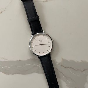 Rosefield silver black watch